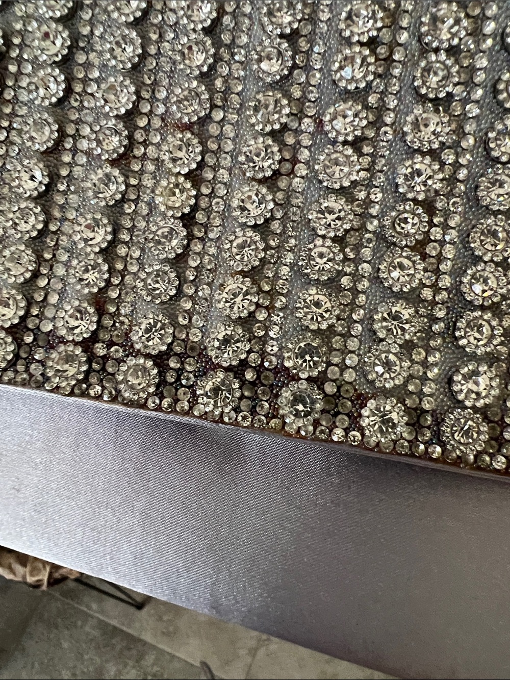 INC International Concepts Silver Crystal-Embellished Evening Clutch/Crossbody - Picture 9 of 11